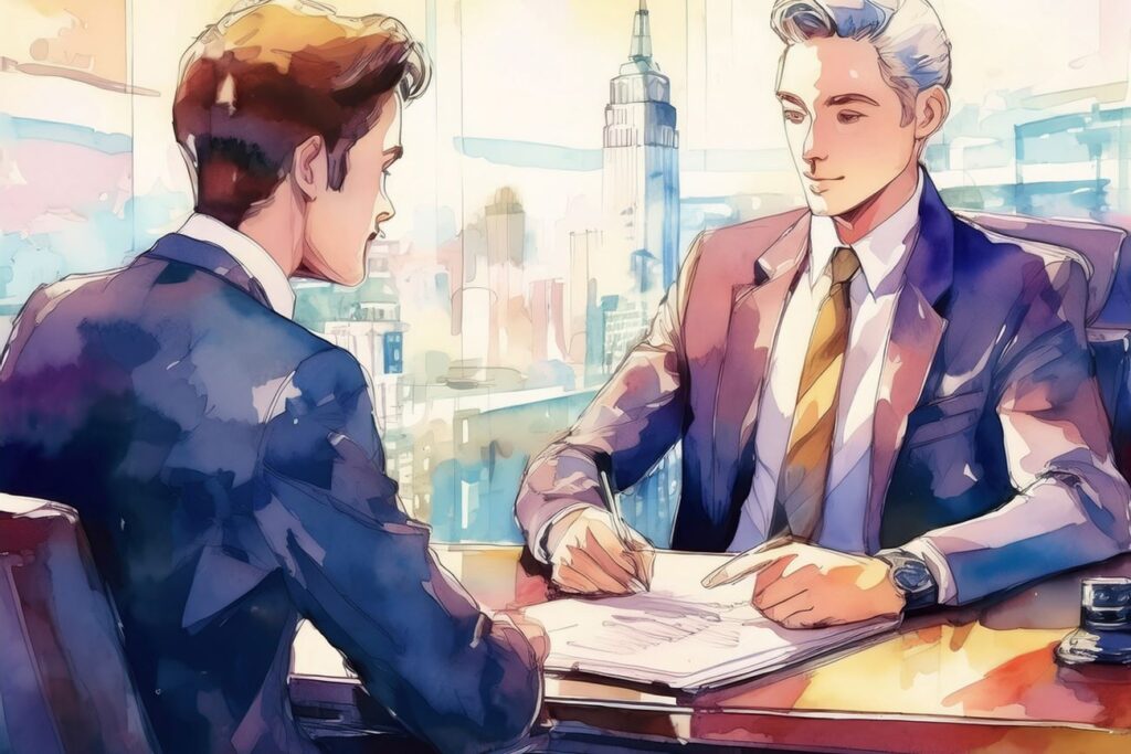 弁護士や公認会計士と会話
